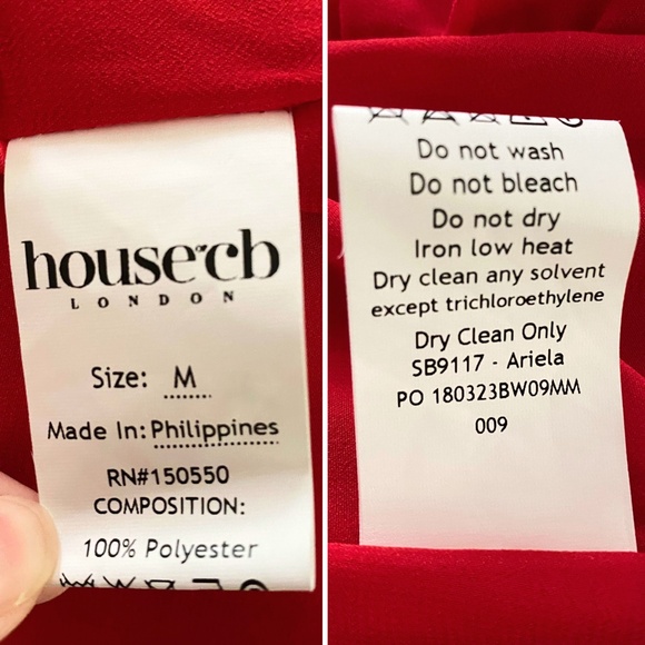 NEW House of CB Ariela Ruffle Maxi Dress Red Rose Cherry Medium - Picture 17 of 17